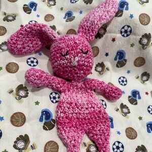 Bunny crochet snuggler/available in two colors